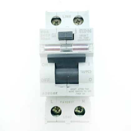 Eaton AD80HE 80A 80 Amp 30mA RCD 2 Double Pole Circuit Breaker Type A